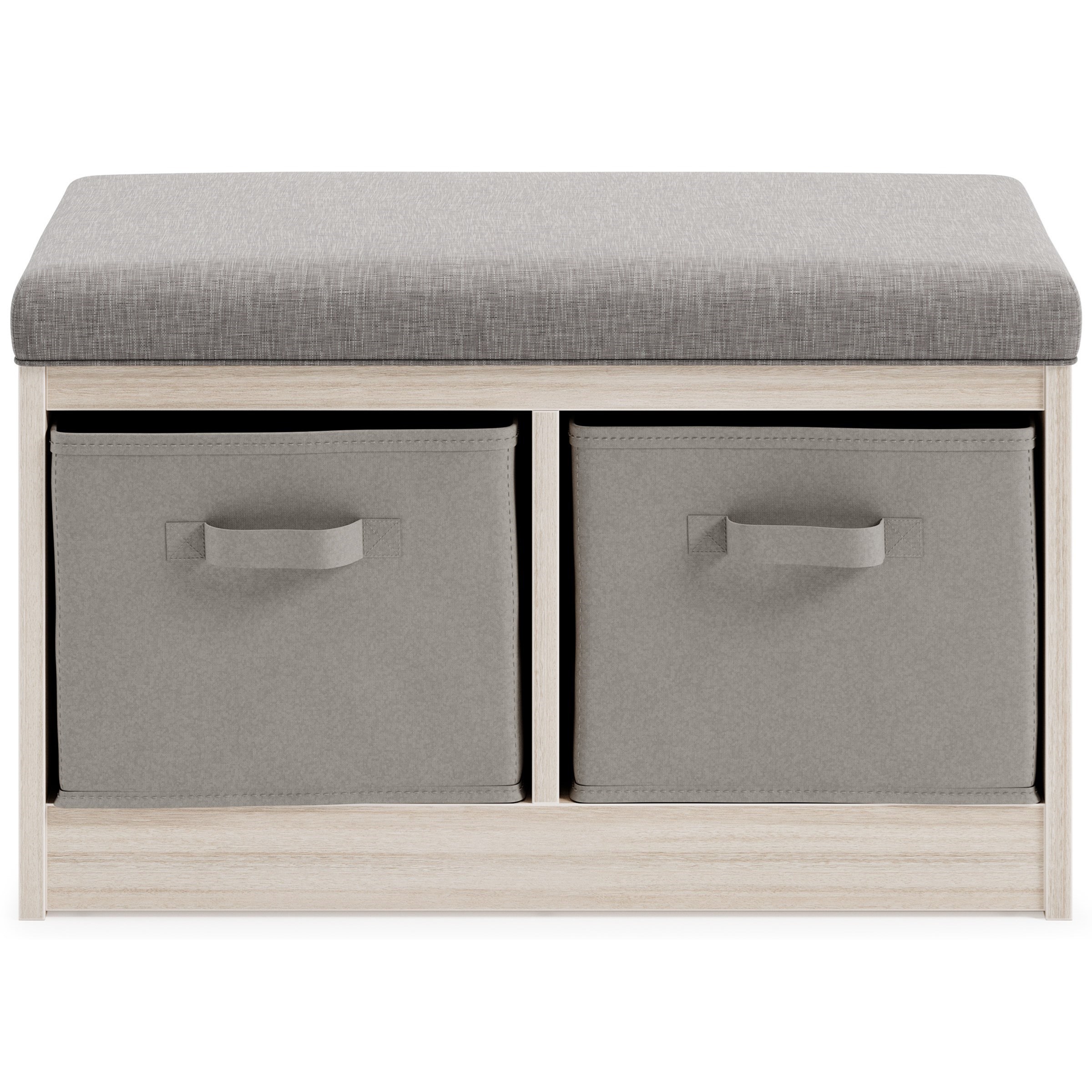 Signature Design by Ashley Blariden Storage Bench with 2 Fabric Baskets